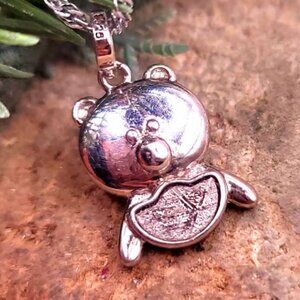 Genuine Nature Gibeon Meteorite Pig  Carries Gold 925 Pendant Necklace